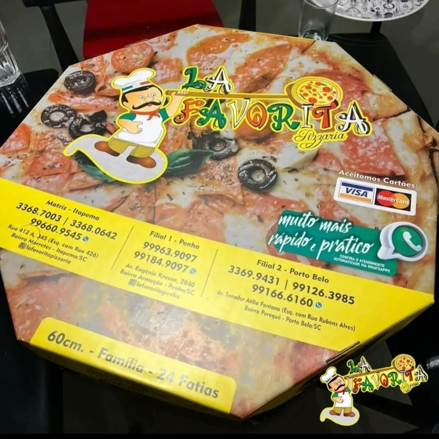 Caixa de pizza família de 60cm da La Favorita